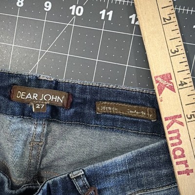 Dear John Joyrich Jeans Size 27 Dark Blue Fade Distress Comfort Skinny - New
