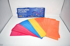 PILAVIN Desk Nameplate Pockets, 13.8" x 4.7", Adhesive Sleeves, 36 PCS, NWT