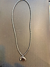 22” Black Beaded Necklace w/ Bear Pendant – Minimalist Vintage Style