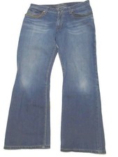 Robins Mens Blue Leather Trim Studded Flap Jeans Size 34 USA Made 34x29