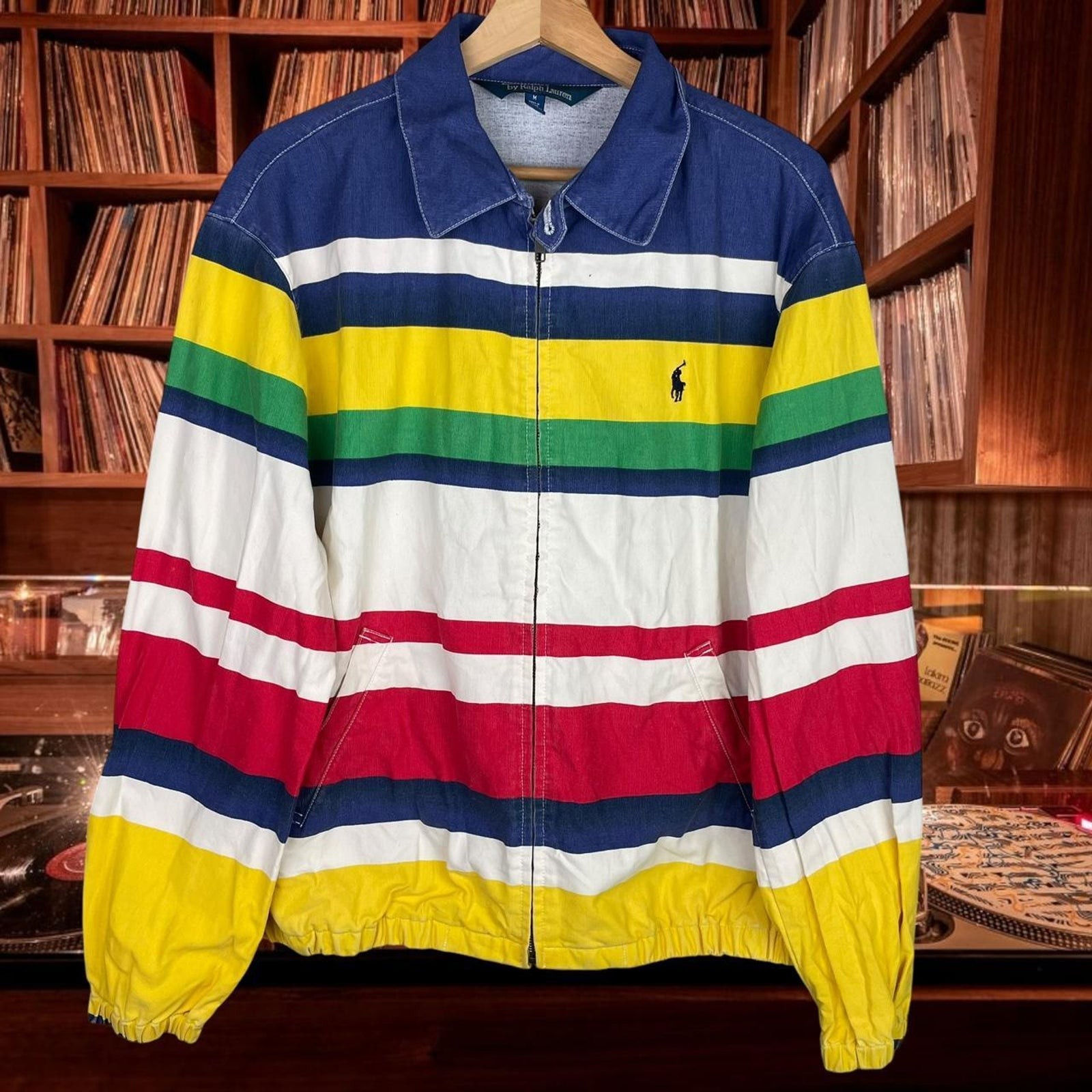 Vintage Multicolor Polo Ralph Lauren CP-93 Sailing Jacket Beach Stadium Size M