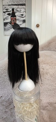 Bjd 1/4 MSD Gr. 7-8 Wig  Puppe Doll schwarz Luts