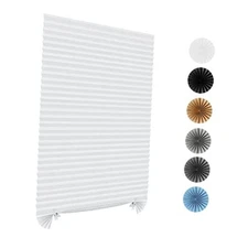 Pleated Window Shades,Temporary Window Blinds Cordless 24"W x 59"H White-1 Pack