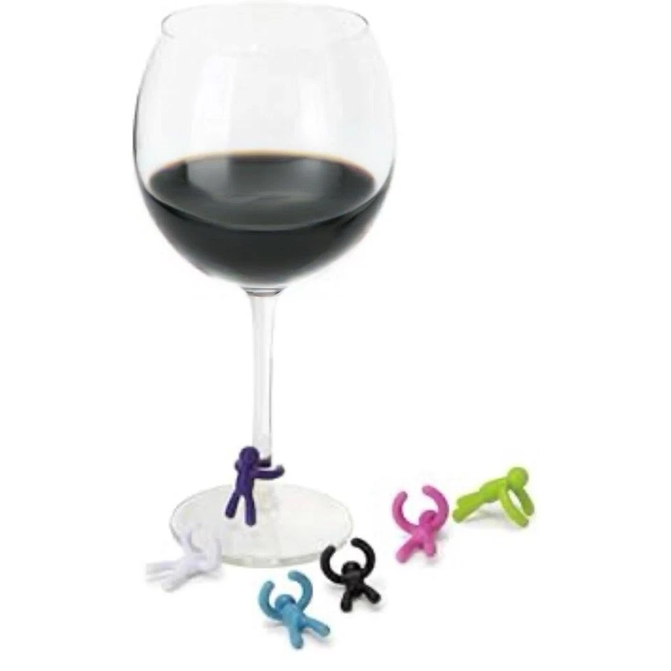 Tapón de botella de vino Umbra seis marcadores de vidrio fiesta arte cocina Foto 4 de 4