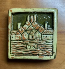 Vintage Moravian Mercer Pottery Terracotta Tile Boston Tea Party 1987 Small