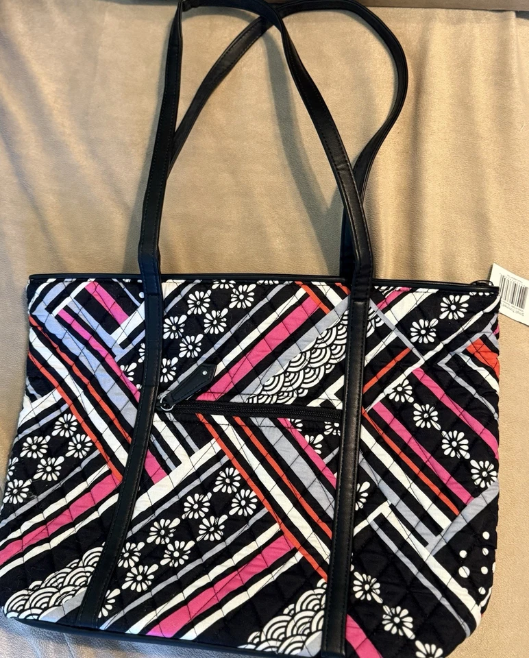 Bolso de Mano Vera Bradley Pequeño Recortado Vera Rayas del Norte Nuevo con Etiquetas Foto 2 de 4