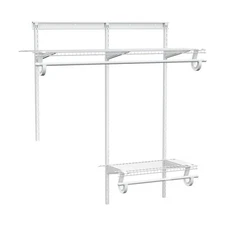 PROWORX 2-4 Ft. Expandable Closet Organizer System Kit, White Custom Metal Wi...