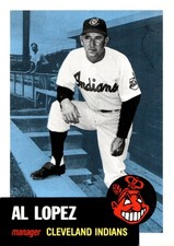 Al Lopez Cleveland Indians 1991 Topps Archives 1953 Topps Reprint BLANK BACK