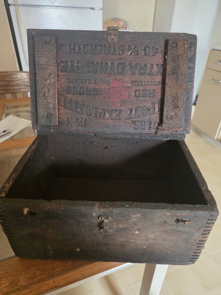ヴィンテージ DuPont 爆薬用 木箱 EXTRA DYNAMITE 蚤の市 家具・インテリア
