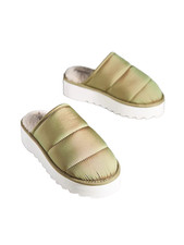 ANTHROPOLOGIE x MAEVE Sz M 8-9 Puffy Platform Slippers Moss Green