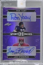 2018 Leaf Metal Sports Heroes Dual Purple 3/10 Ron Yary Jan Stenerud Auto 8u4