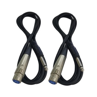 Cable Up CU/AS702 6' XLR Female to 1/4'' TS Male Audio Cable (2-Pack)