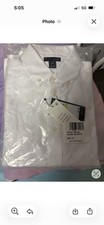 Tommy Hilfiger Men's White Cotton Button-Down short Sleeve Shirt Size 14