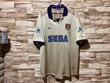 ARSENAL LONDON 2001 2002 Gold Away Football Shirt Jersey Nike Sz measured