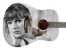 Taylor Swift Autographed Signed Acoustic Custom Photo Guitar Evermore ACOA