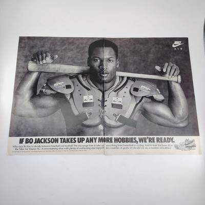 Nike Bo Jackson Air Trainer SC Vintage 1990 Magazine Ad Black & White