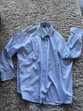 Mens Van Heusen Regular Fit Blue Button Up Long Sleeve Shirt Size 34/35