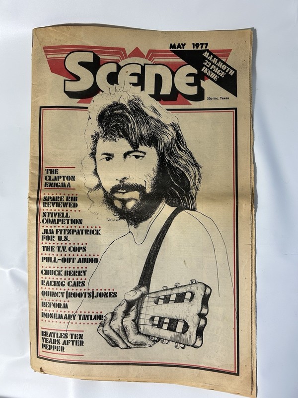 Scene, Rare English Music Magazine from May 1977, Clapton, Beatles, 10cc, Faces
