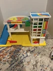 Vintage Fisher-Price Little People Parking Garage Playset with Cars