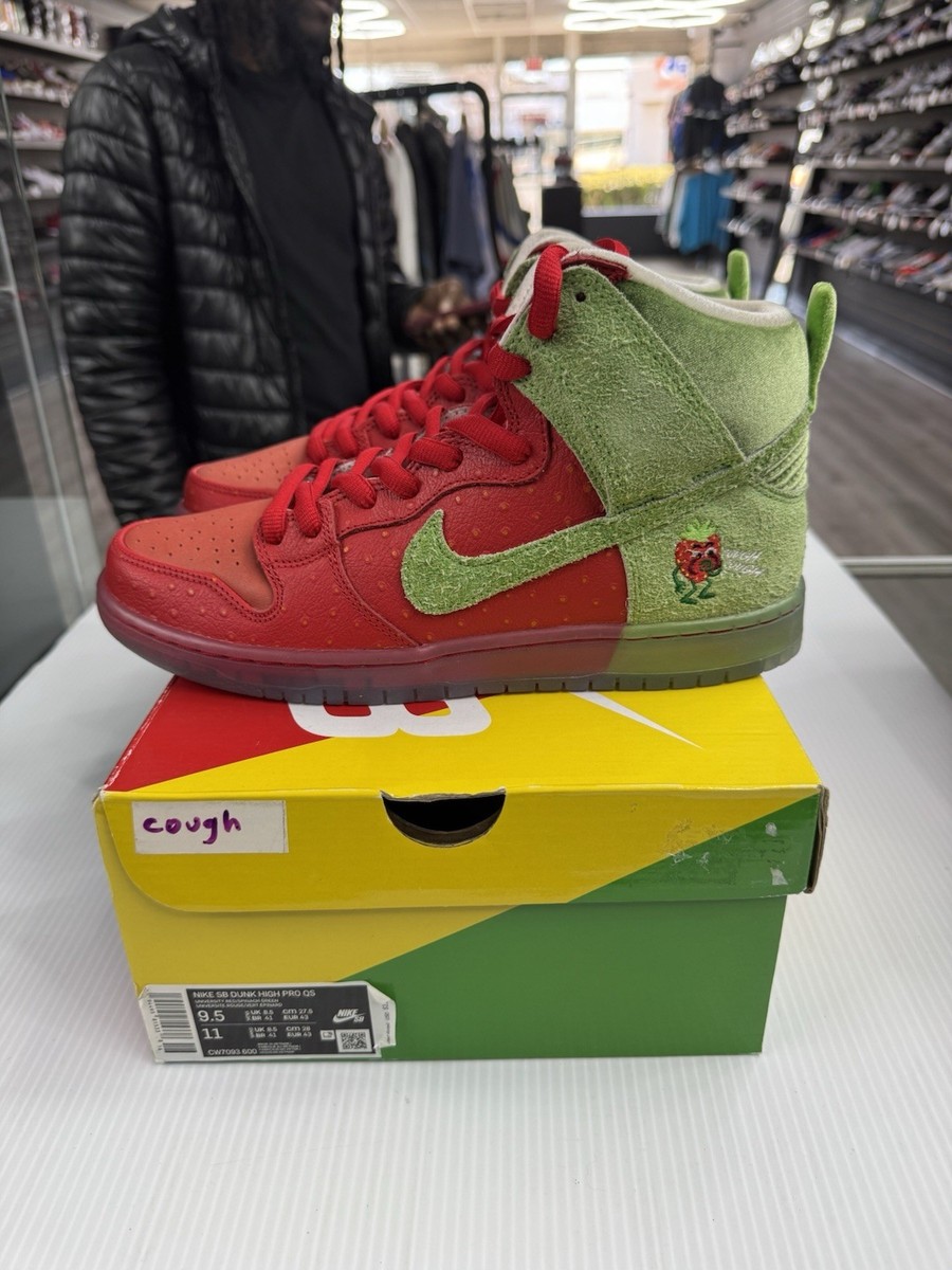 Size 9.5 - Nike SB Dunk High Pro QS Strawberry Cough CW7093-600
