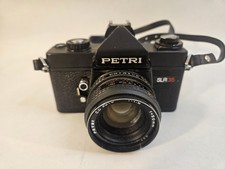 Petri SLR 35 35mm Film Camera Petri CC Auto 50mm f/1.8 Lens Hard Case Filters AF