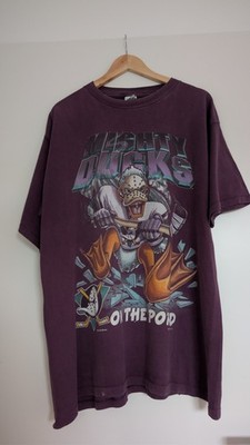 Vintage 90s Mighty Ducks T Shirt XL Salem Sportswear Made in USA Rare Print