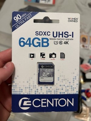 Centon 64GB SDXC Memory Card Class 10 U1 90MB/s 4K Ultra Fast New