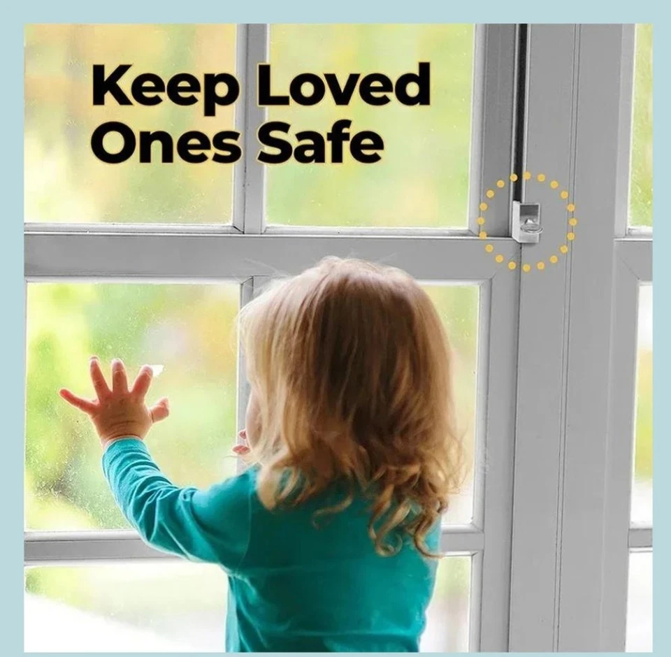 Stainless Steel Window Locks Sliding Security Safety Window Lock Stopper - Image 2 of 4