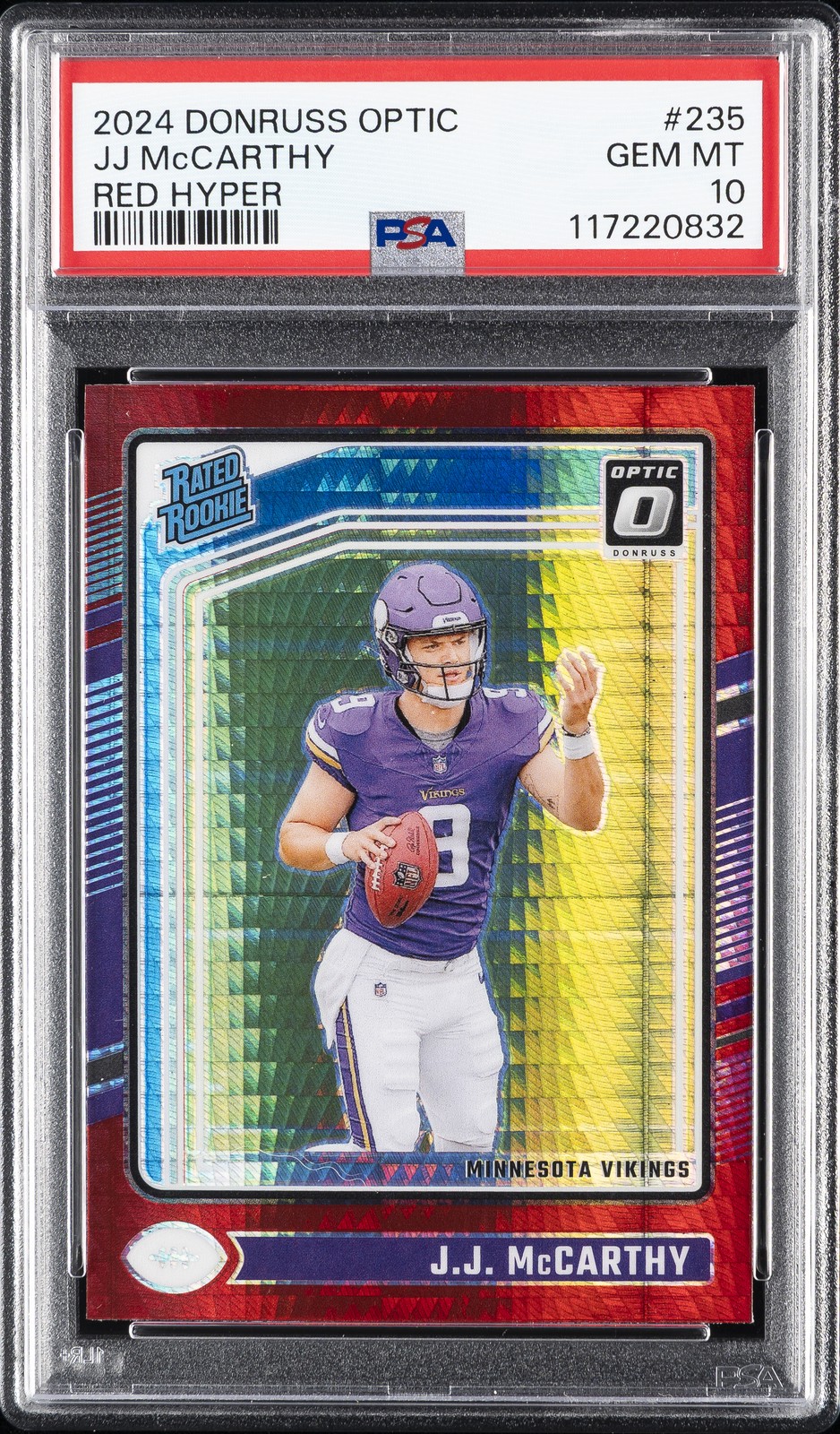 2024 PANINI DONRUSS OPTIC RED HYPER #235 JJ MCCARTHY PSA 10