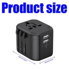 Universal Worldwide Travel Adapter Plug AC Power Converters Wall Charger 4 USB