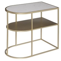 Couchtisch Kaffeetisch 52X31X45 Cm Beistelltisch Aus Metall Und Marmor Glamour