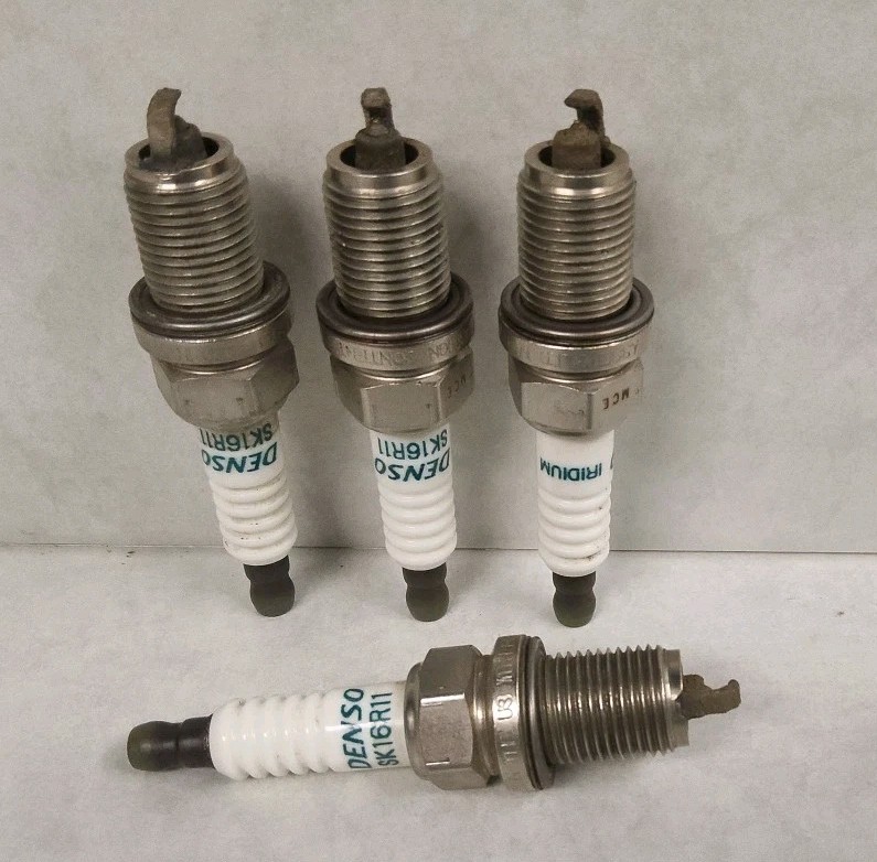 Used 50K Miles OEM DENSO SK16R11 Long Life Iridium Power Spark Plugs 4-PCS Set