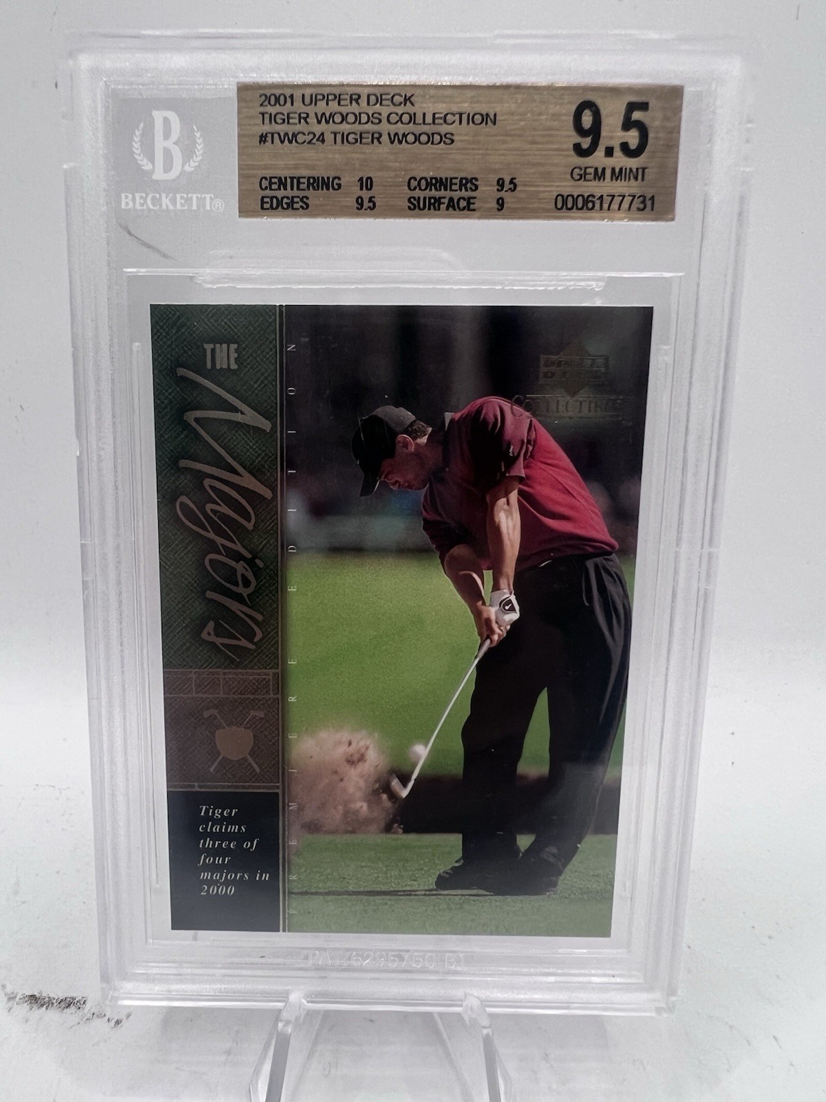 2001 Upper Deck Tiger Woods RC, Tiger Woods Collection #TWC24, BGS 9.5