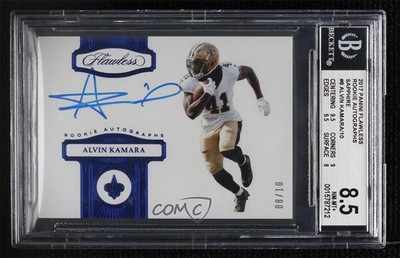 2017 Panini Flawless Rookie Sapphire 8/10 Alvin Kamara BGS 8.5 Auto RC 00ws