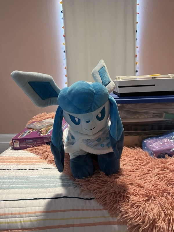 Pokémon Glaceon Plush Stuffed Animal, Blue & White Character Toy