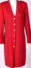 ST.JOHN Women's Knit Red Trim Topper Long Jacket Sz 12