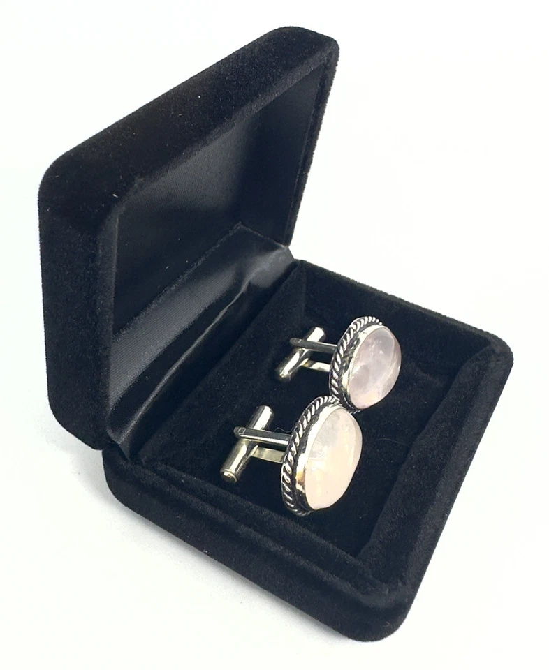 GEMELOS DE PIEDRA PRECIOSA 925 HECHOS A MANO PARA HOMBRE VENDEDOR DEL REINO UNIDO-EN CAJA DE GEMELOS Foto 2 de 3