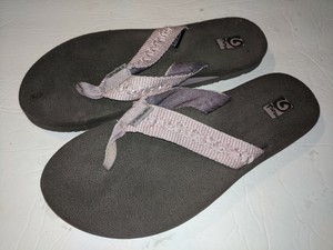 purple teva flip flops