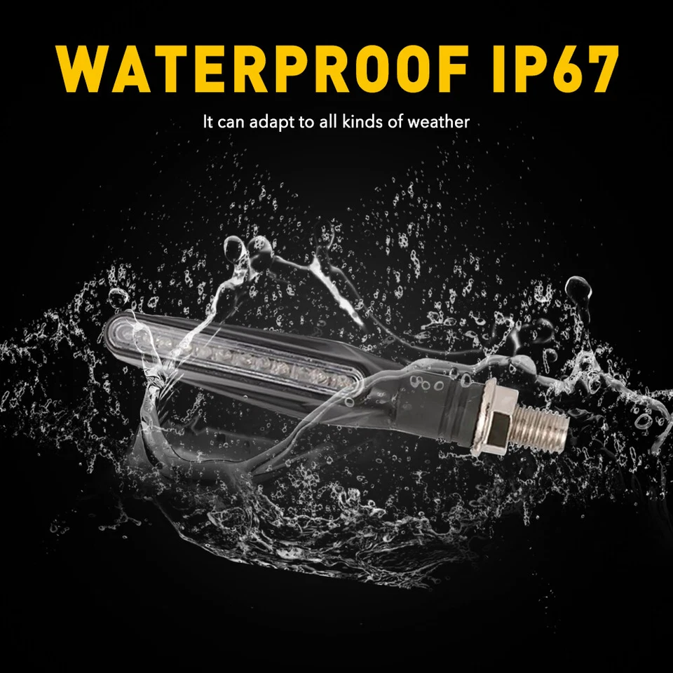 Indicadores de luz intermitente LED ámbar/blanco de señal de giro universal para motocicleta A Foto 4 de 4