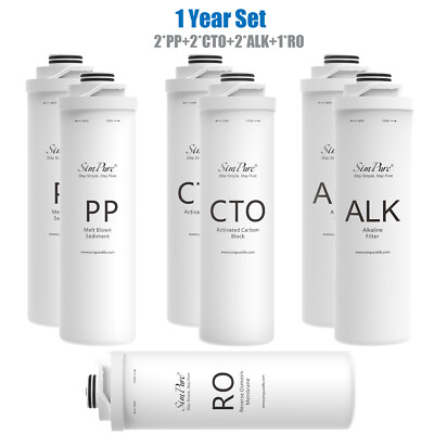 #ad 1 Year Set Replacement Water Filter Cartridge For SimPure T1 400ALK T1 400 $129.99