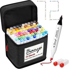 Bianyo Classic Series Alcohol-Based Dual Tip Art Markers Set of 72
