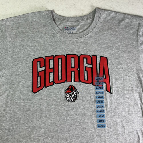 Champion University of Georgia Bulldogs T-Shirt Mens L Embroidered Gray Tee NWT - Picture 2 of 7