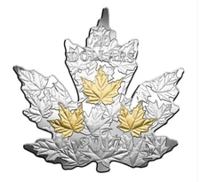 2017 Canada $20 Fine Silver Coin - Gilded Silver Maple Leaf #2