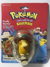 Pokemon toy Psyduck Keychain Pokeball Figure Basic Fun 1999 NEW SEALED