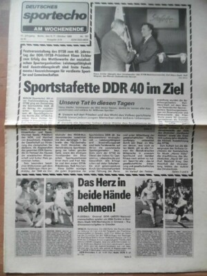 DEUTSCHES SPORTECHO 6./7. Oktober 1989 Fußball 3x DDR-UdSSR Judo Günter Debert