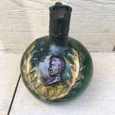 Andrew Jackson Presentation Jug Shenandoah Pottery Multi Glaze Embossed 1800's