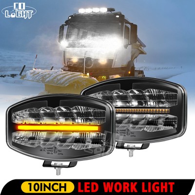2X 10'' LED Jumbo Oval Arbeitsscheinwerfer Nebel/Fahrlicht für Scania MAN Volvo 