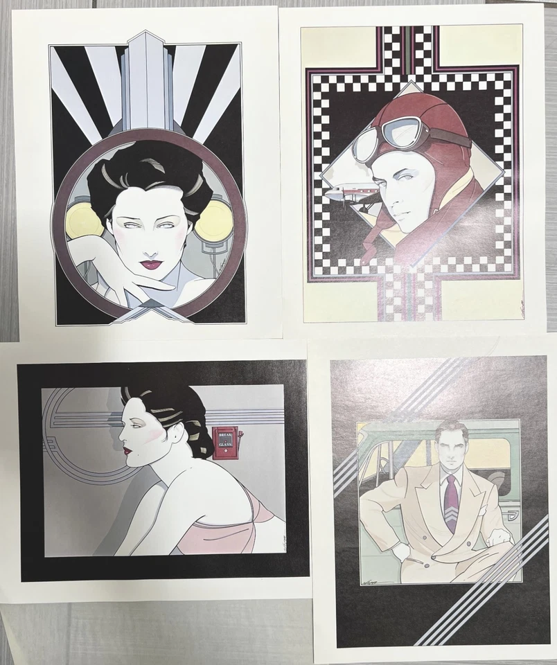 Patrick Nagel's "ITT Cannon" the "Deco Suite" finales de los 70 4 impresiones paquetes originales Foto 2 de 4