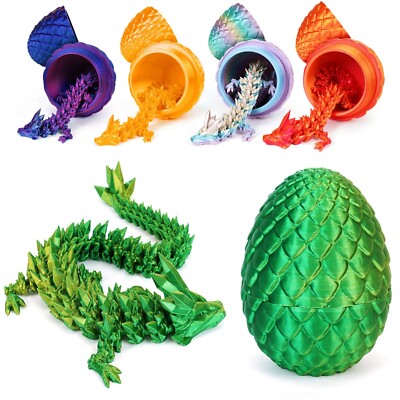 3D Printed Dragon Eggs,Articulated Crystal Dragon in Egg for Gifts,Home,Office