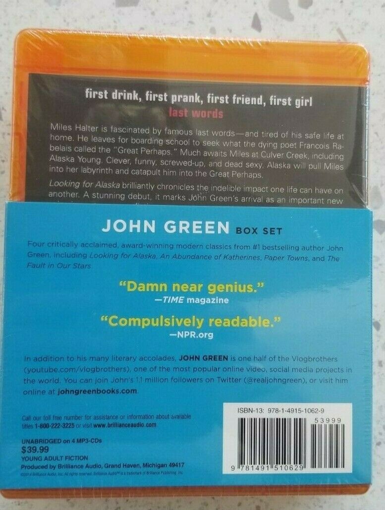 John Green Audiobook Collection on MP3CD Looking for Alaska, an